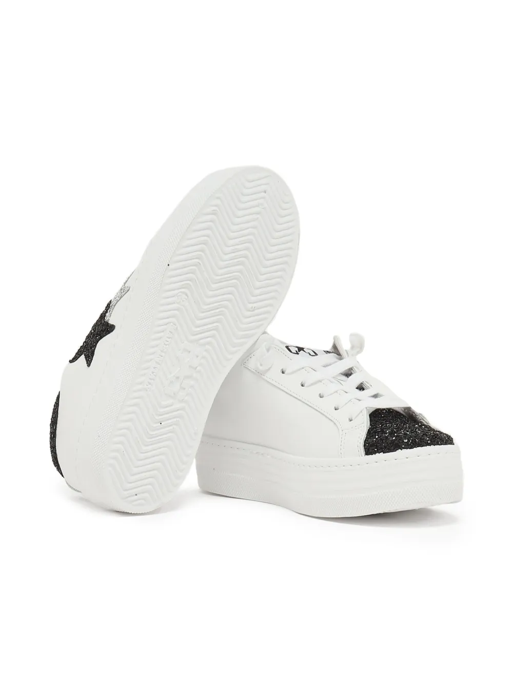 2 Star Kids Sneakers met ster met glitters Wit