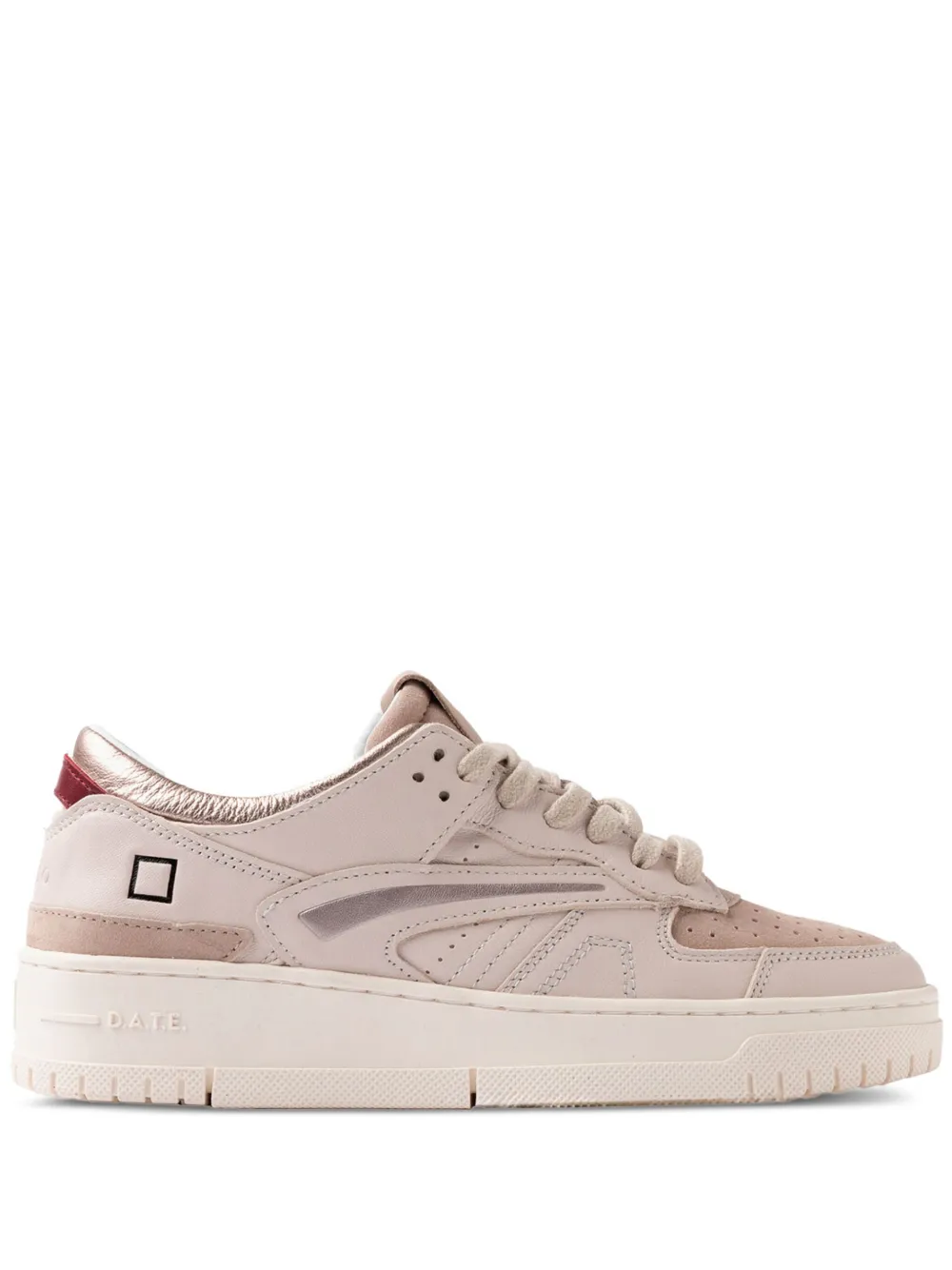 D.A.T.E. Torneo metallic-panel leather sneakers Pink