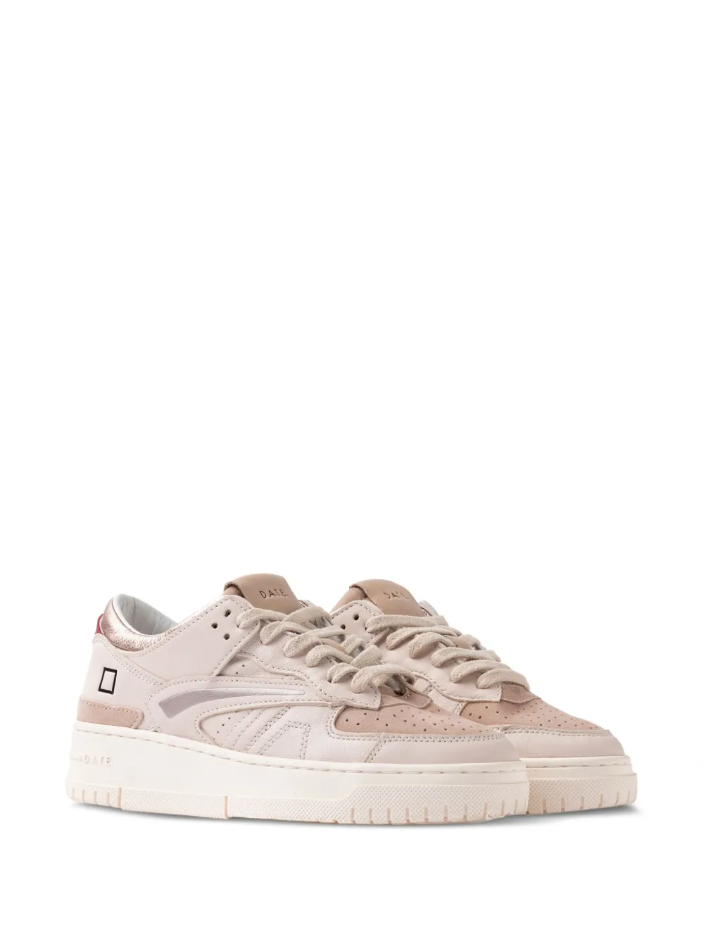 D.A.T.E. Torneo metallic-panel leather sneakers Pink