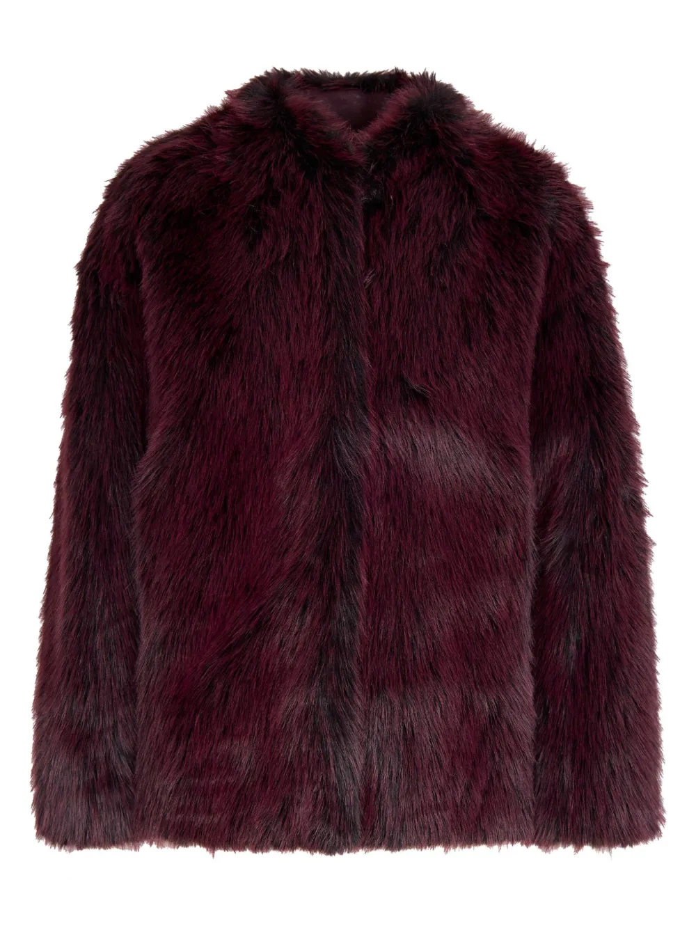 Patrizia Pepe single-breasted faux-fur coat | Red | Image 1