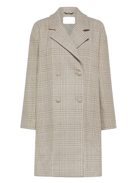 Peuterey houndstooth double-breasted coat