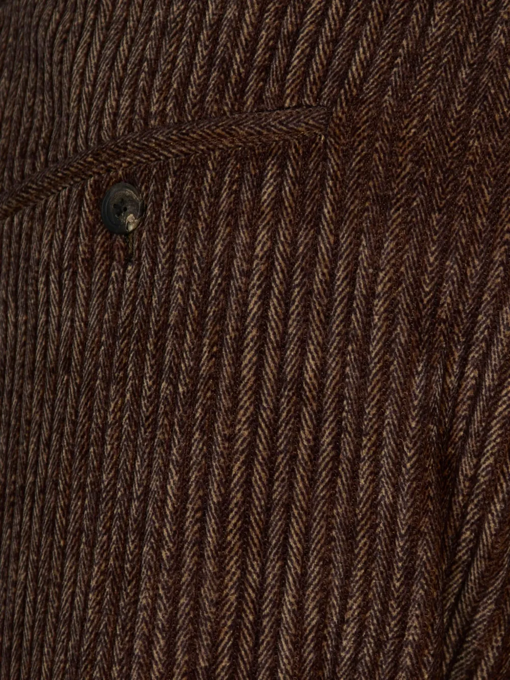Emporio Armani Regular Fit Textured Brown Stretch Pants In Brown
