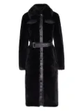 Patrizia Pepe belted faux-fur coat - Black