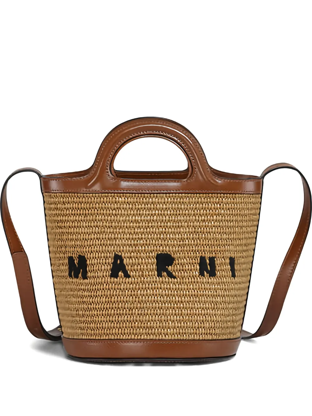 Marni small Tropicalia logo-embellishment bucket bag | Brown | Image 1