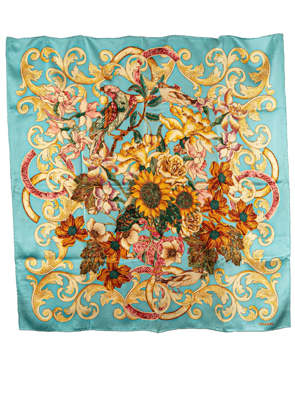CHANEL Pre-Owned 20th Century CC Floral Printed Silk Scarf scarves - CHANEL Pre-Owned 20th Century CC Floral Printed Silk Scarf scarves -