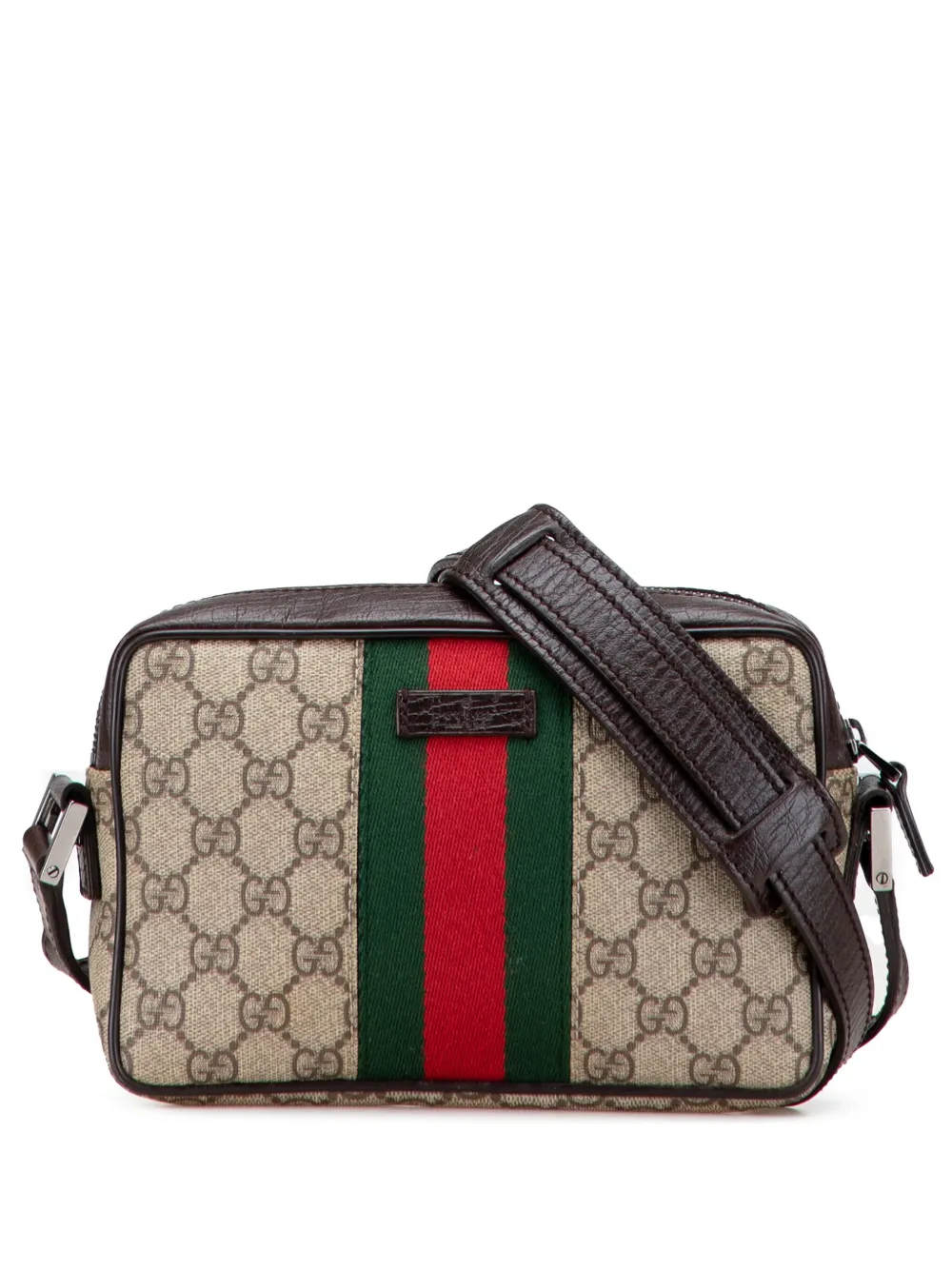 Gucci Pre-Owned 2000-2015 GG Supreme Web crossbody bag - ブラウン Gucci Pre-Owned 2000-2015 GG Supreme Web crossbody bag - ブラウン