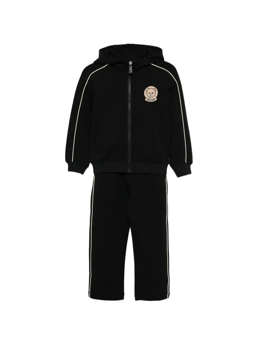 Moschino Kids logo-appliquéd stripe tracksuit set - Nero