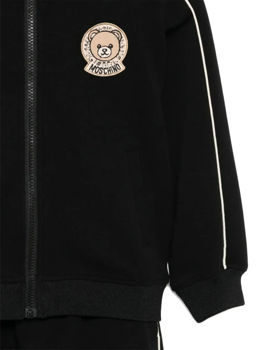 Moschino Kids Gestreept trainingspak met logo-applicatie Zwart