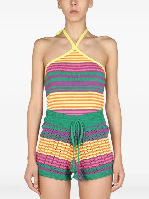 Gallo striped halter-neck top