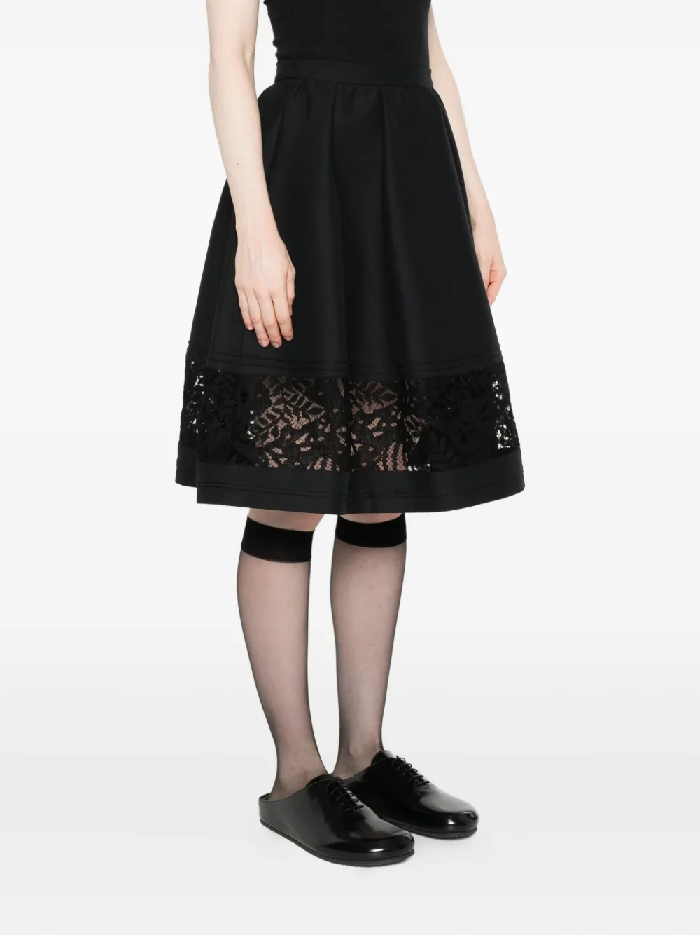Marni Embellished Cotton Skirt In Black
