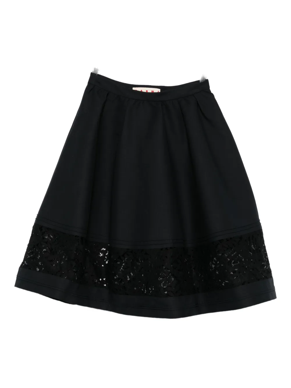 Marni Embellished Cotton Skirt In Black