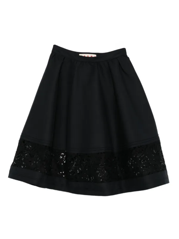 Marni Embellished Cotton Skirt in Black