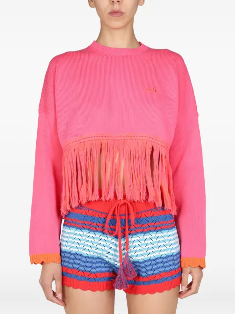 Gallo fringed long-sleeves sweater