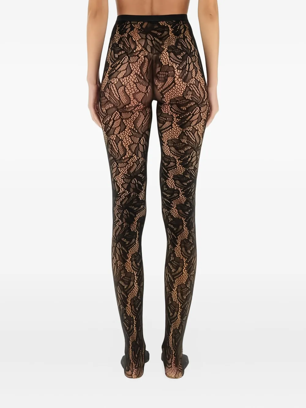Isabel Marant Lace-floral Tights In Black