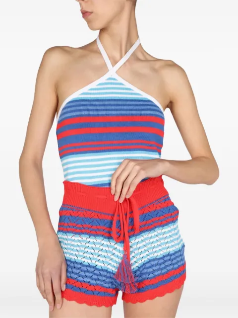 Gallo striped halter-neck top