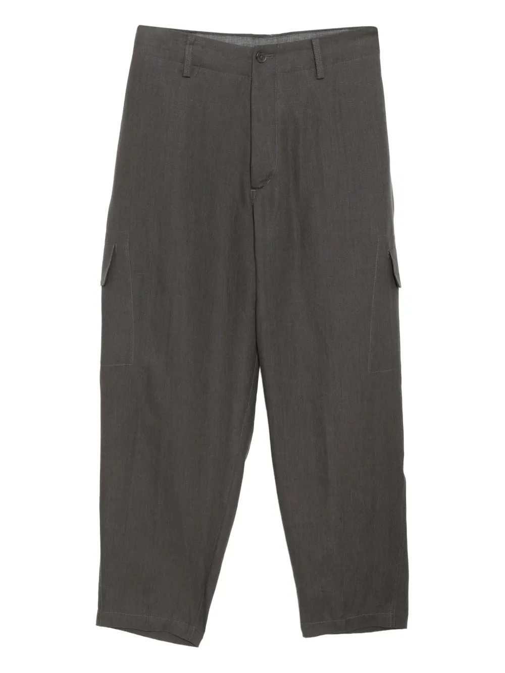 Y's pantalon en lin à coupe droite | gris | Image 1