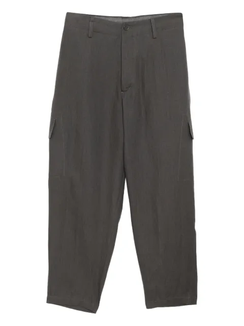 Y's linen straight-leg trousers