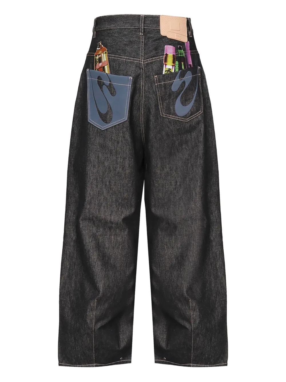 PDF CHANNEL Katoenen jeans met zakdetail - Blauw