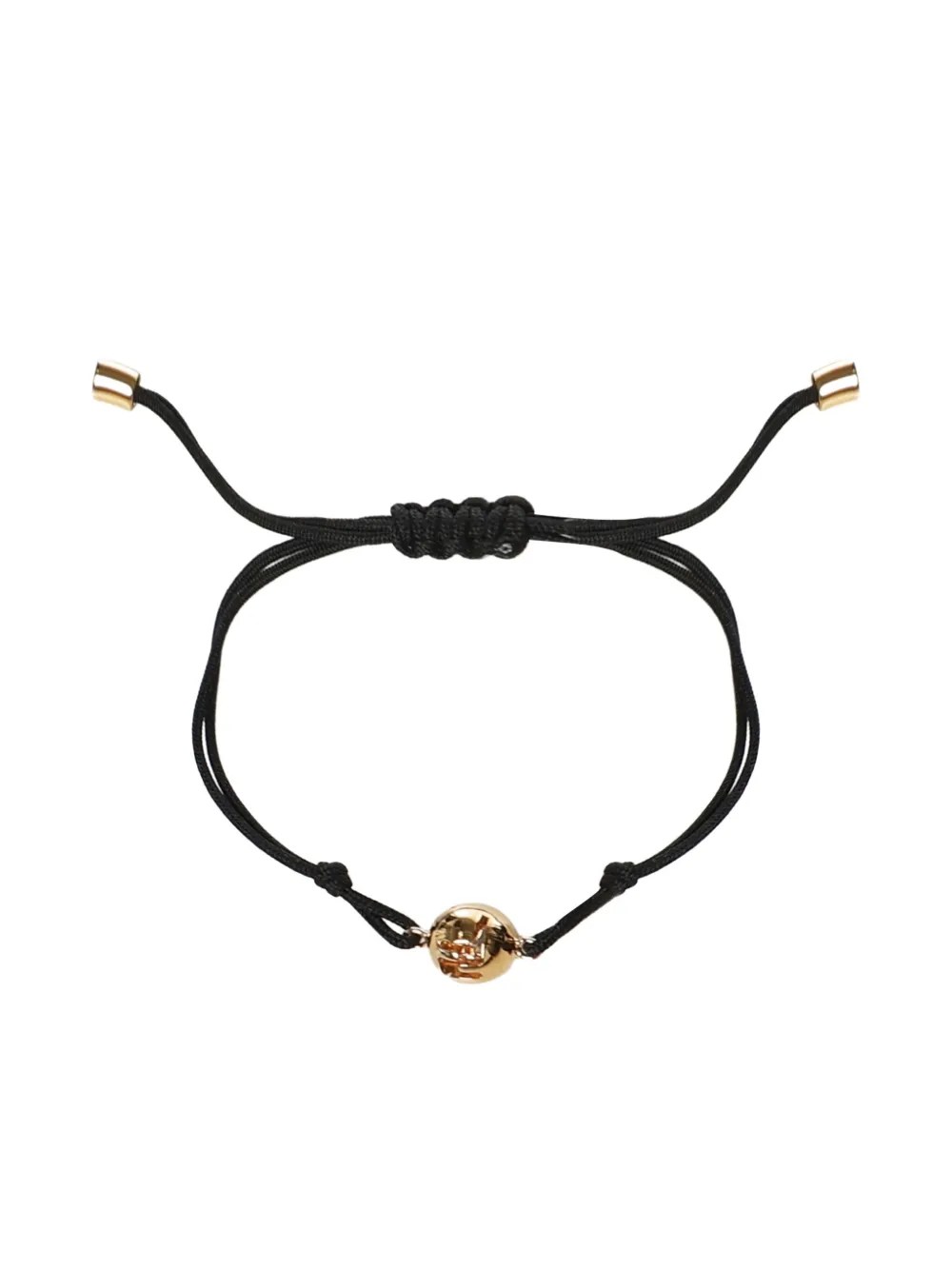 Fendi Sphera Drawstring Bracelet In Black