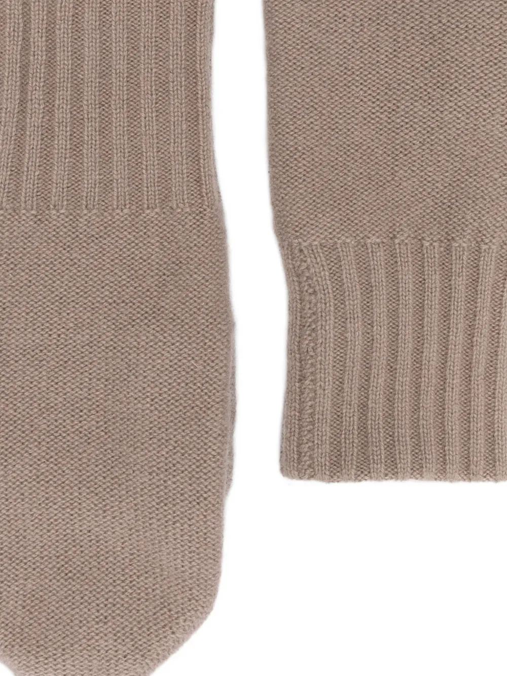 Liska Wanten met geribbelde manchetten - Beige