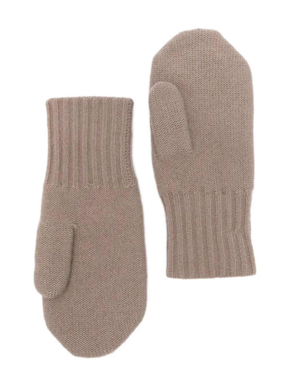 Liska Wanten met geribbelde manchetten Beige