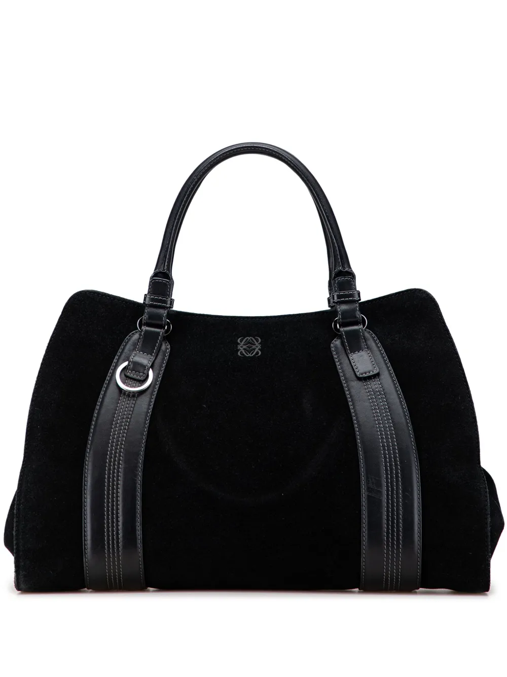 Loewe Pre-Owned 2003 Anagram Suede handbag - ブラック Loewe Pre-Owned 2003 Anagram Suede handbag - ブラック
