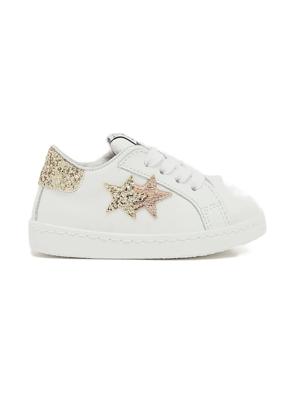 2 Star Kids Sneakers met ster met glitters Wit