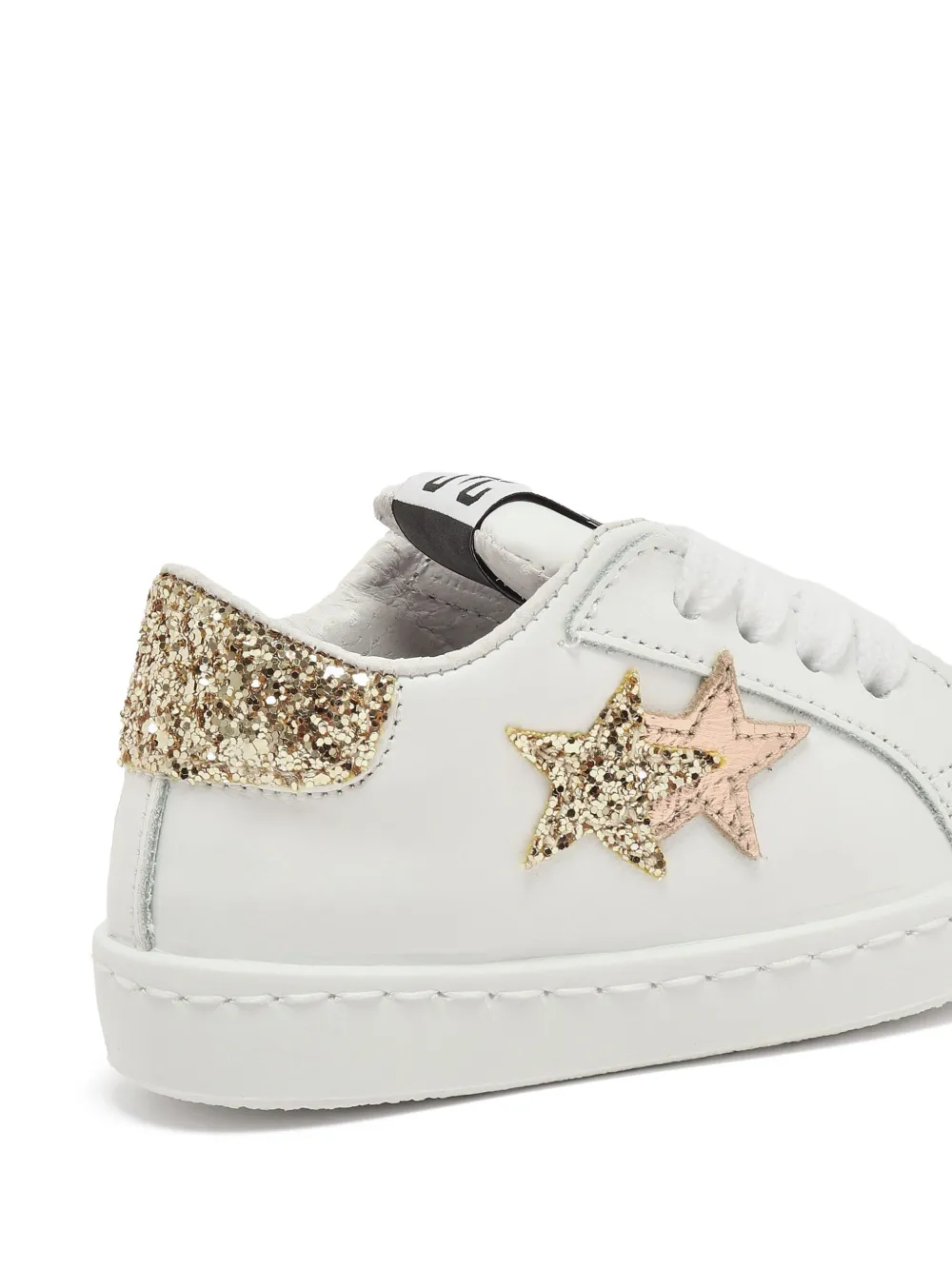 2 Star Kids glitter-star sneakers White