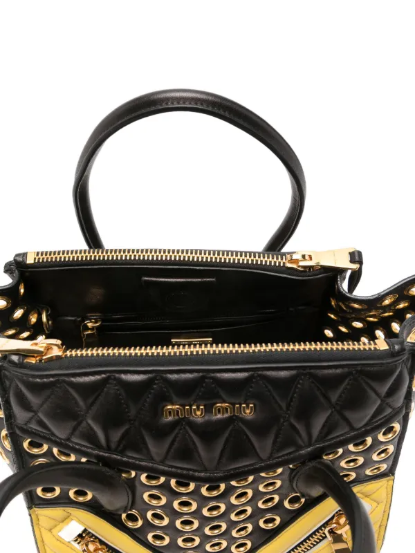 Miu Miu ジップディテール ショルダーバッグ | ブラック | FARFETCH JP