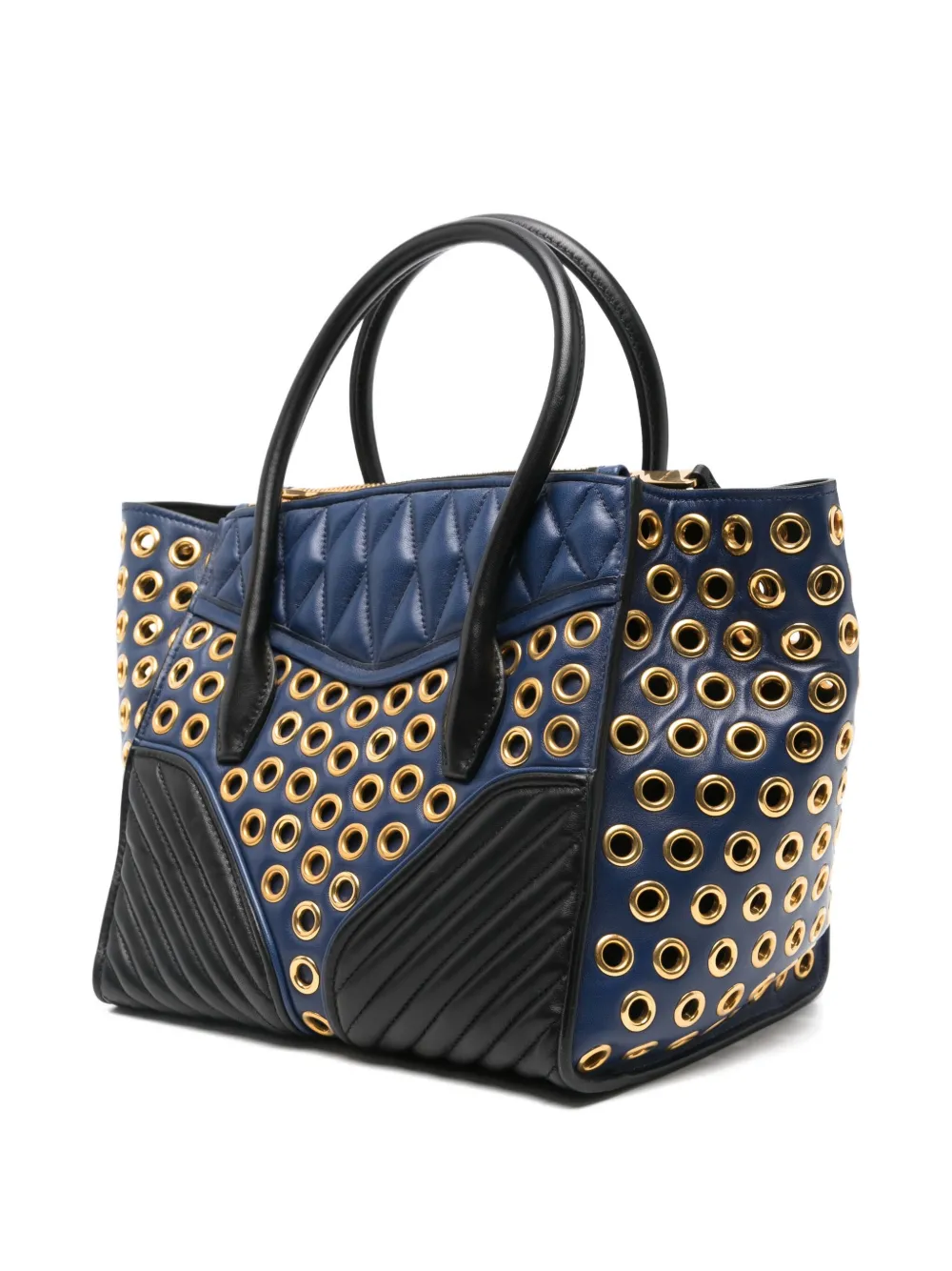 Miu Shopper met ringlets en vlakken Blauw