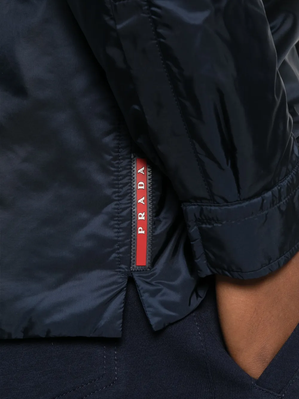 Prada Linea Rossa Shirtjack met ritszak Blauw