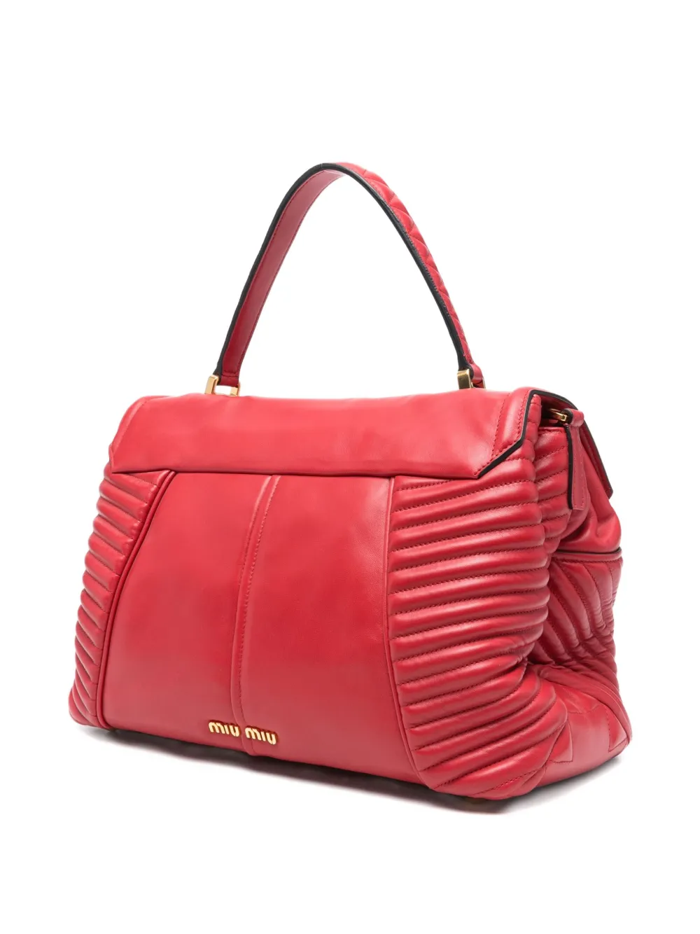 Miu Miu Zip-fastening Quilted Tote Bag In Red