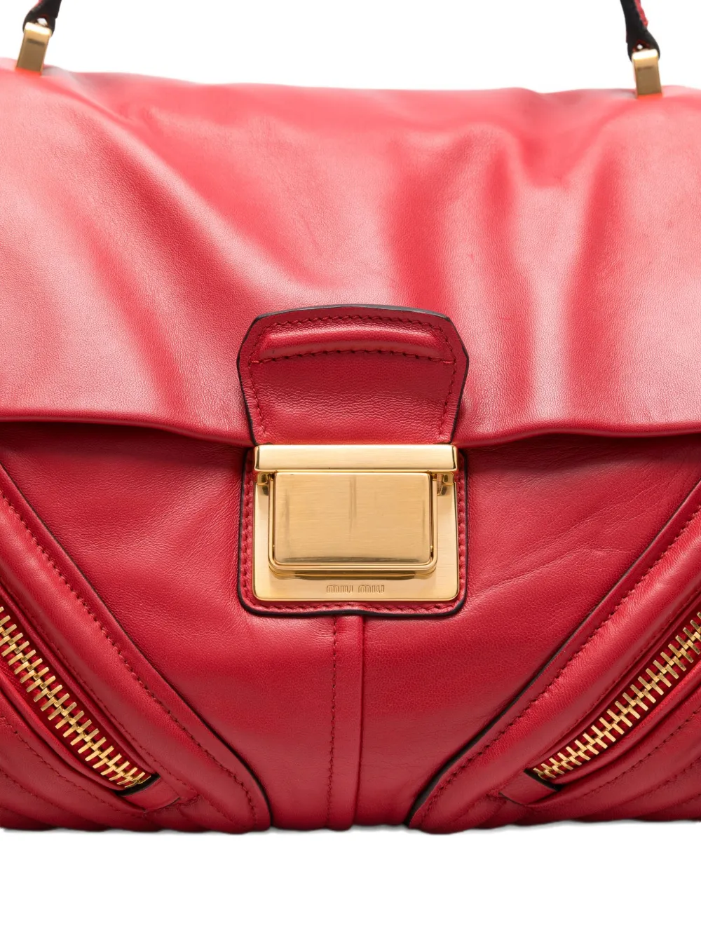 Miu Miu Zip-fastening Quilted Tote Bag In Red