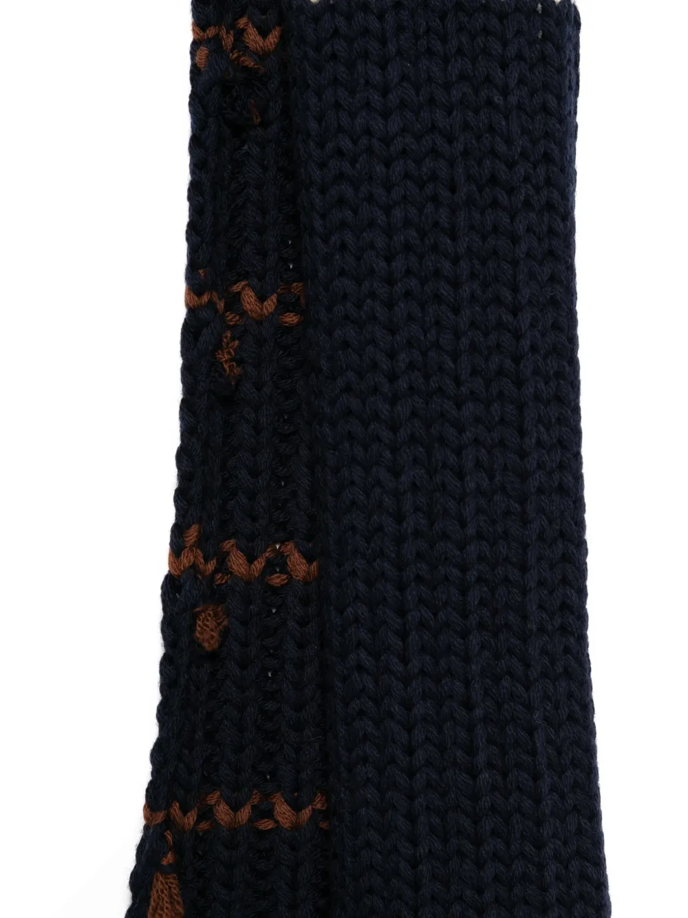 Prada striped feather-trimmed scarf - Blauw