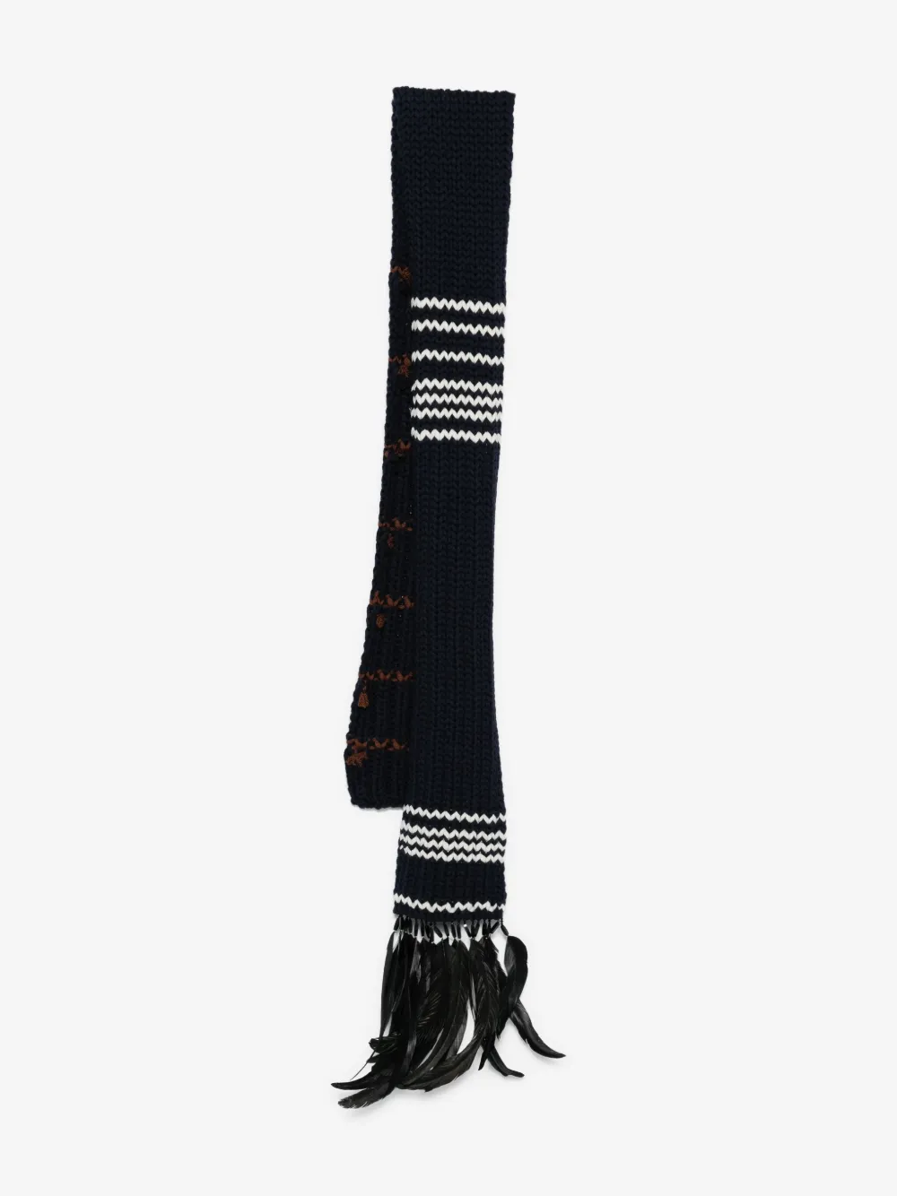 Prada ストライプ フェザートリム スカーフ | ブルー | Image 1