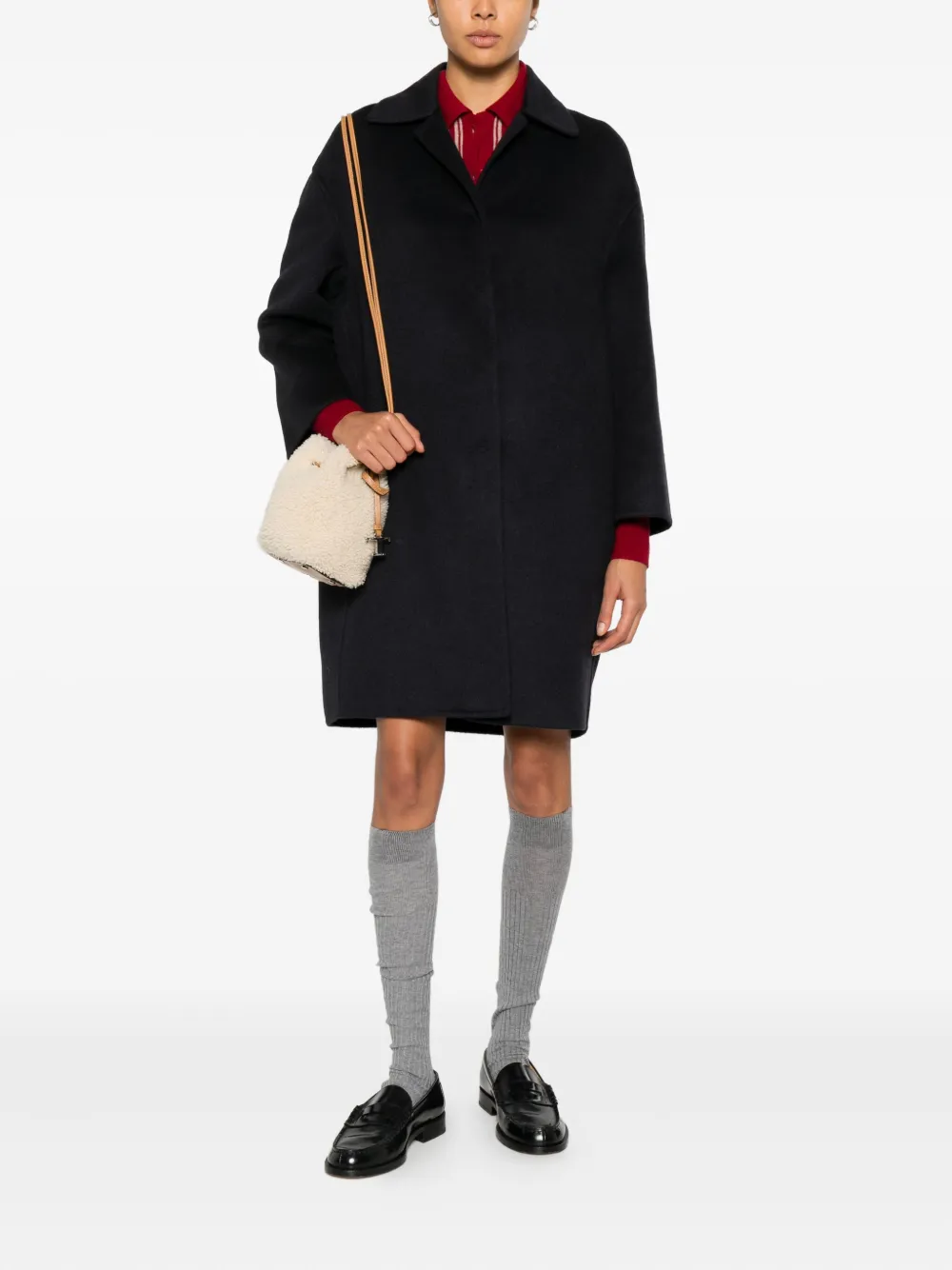 Prada Single-breasted Coat In Black