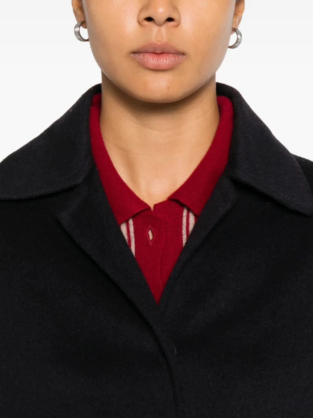Prada Single-breasted Coat In Black