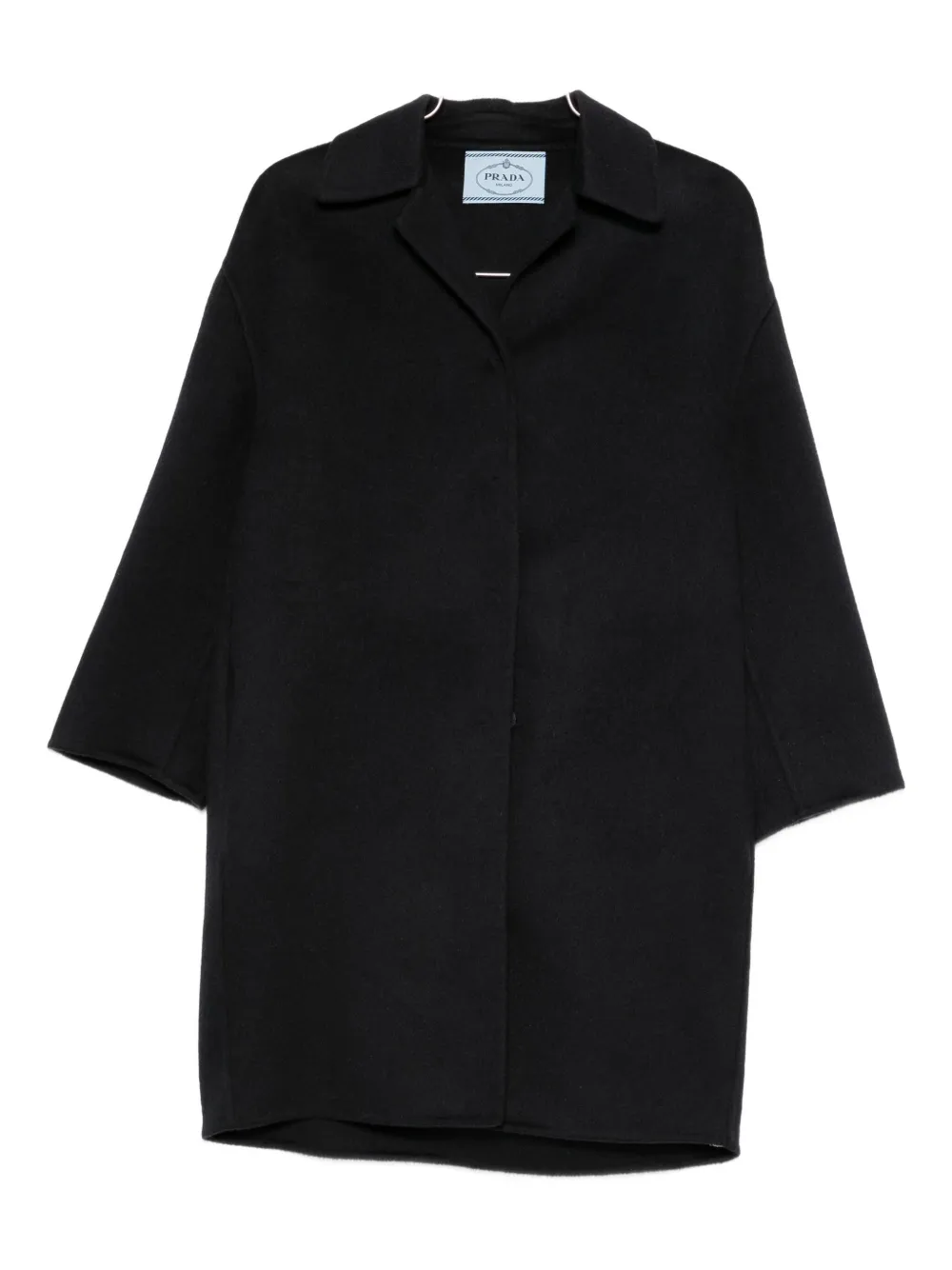 Prada Single-breasted Coat In Black