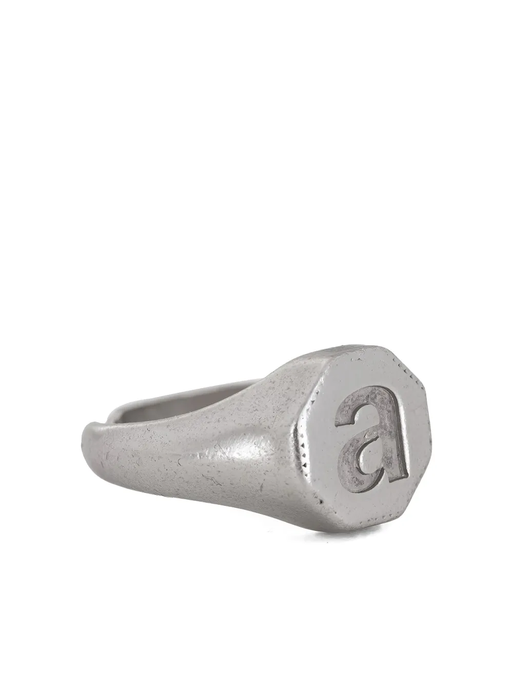 Sacai Debossed-letter Adjustable Ring Set (set Of 5) In Silver