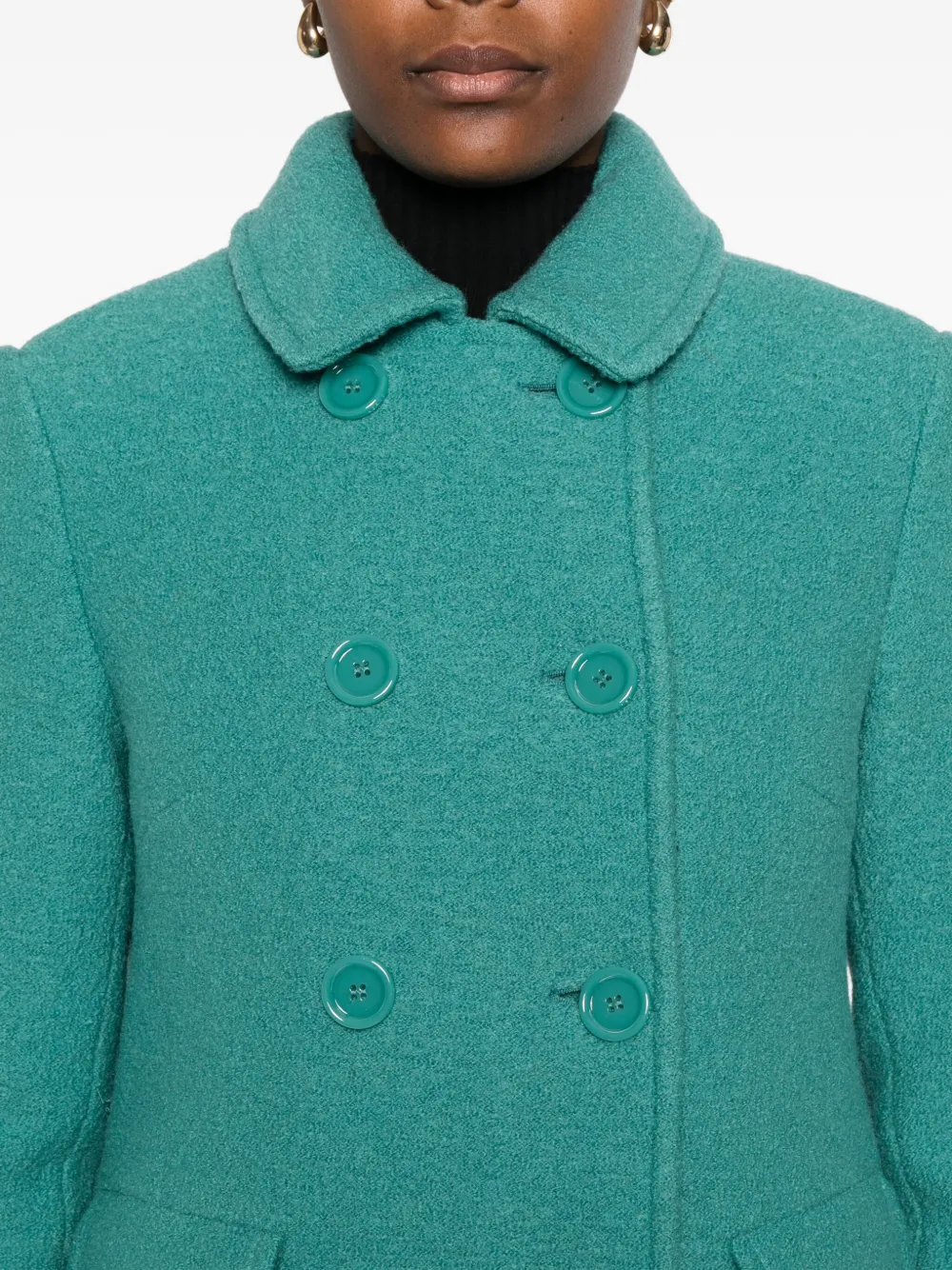 Aspesi Double-breasted Coat In Green