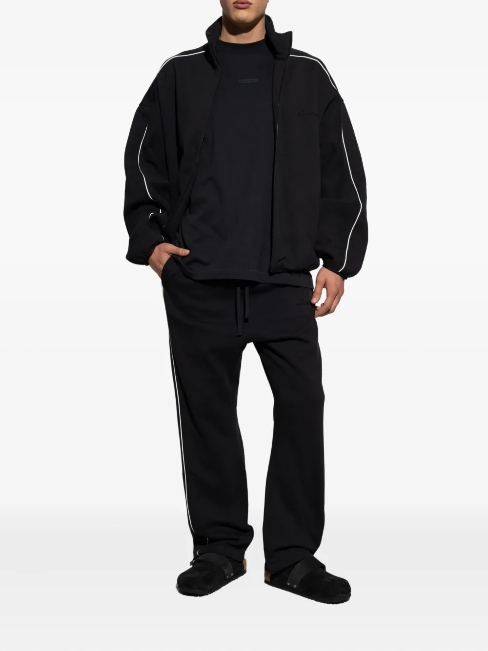 FEAR OF GOD ESSENTIALS side-stripe drawstring sweatpants - Zwart