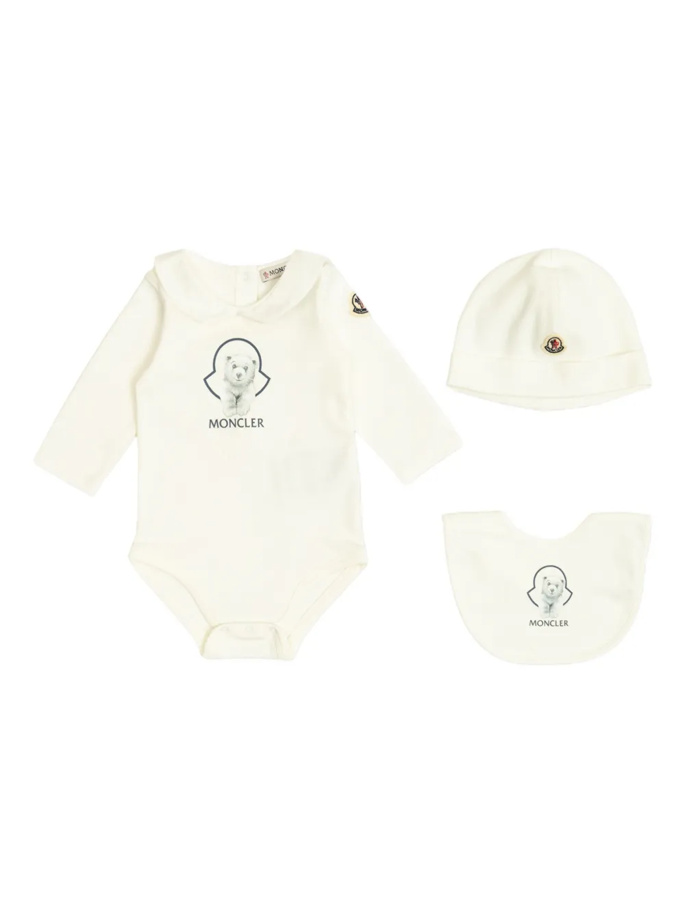 Moncler Enfant peter-pan collar babygrow set (set of three) | White | Image 1