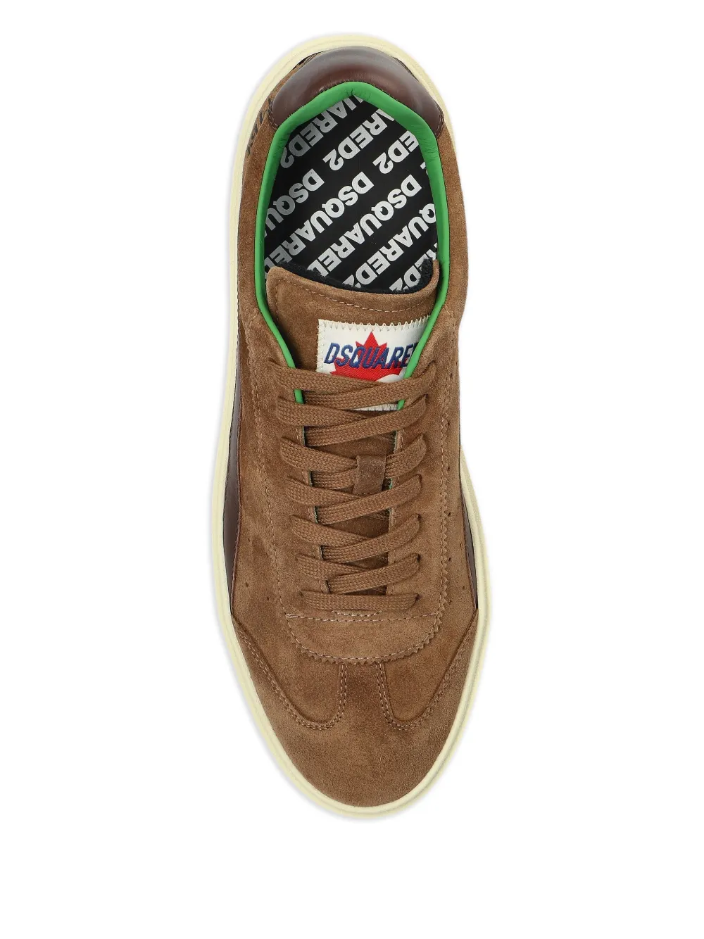 DSQUARED2 suede leather lace-up sneakers Brown