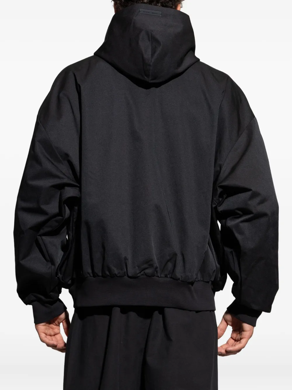Essentials Logo-patch Hooded Jacket In Black