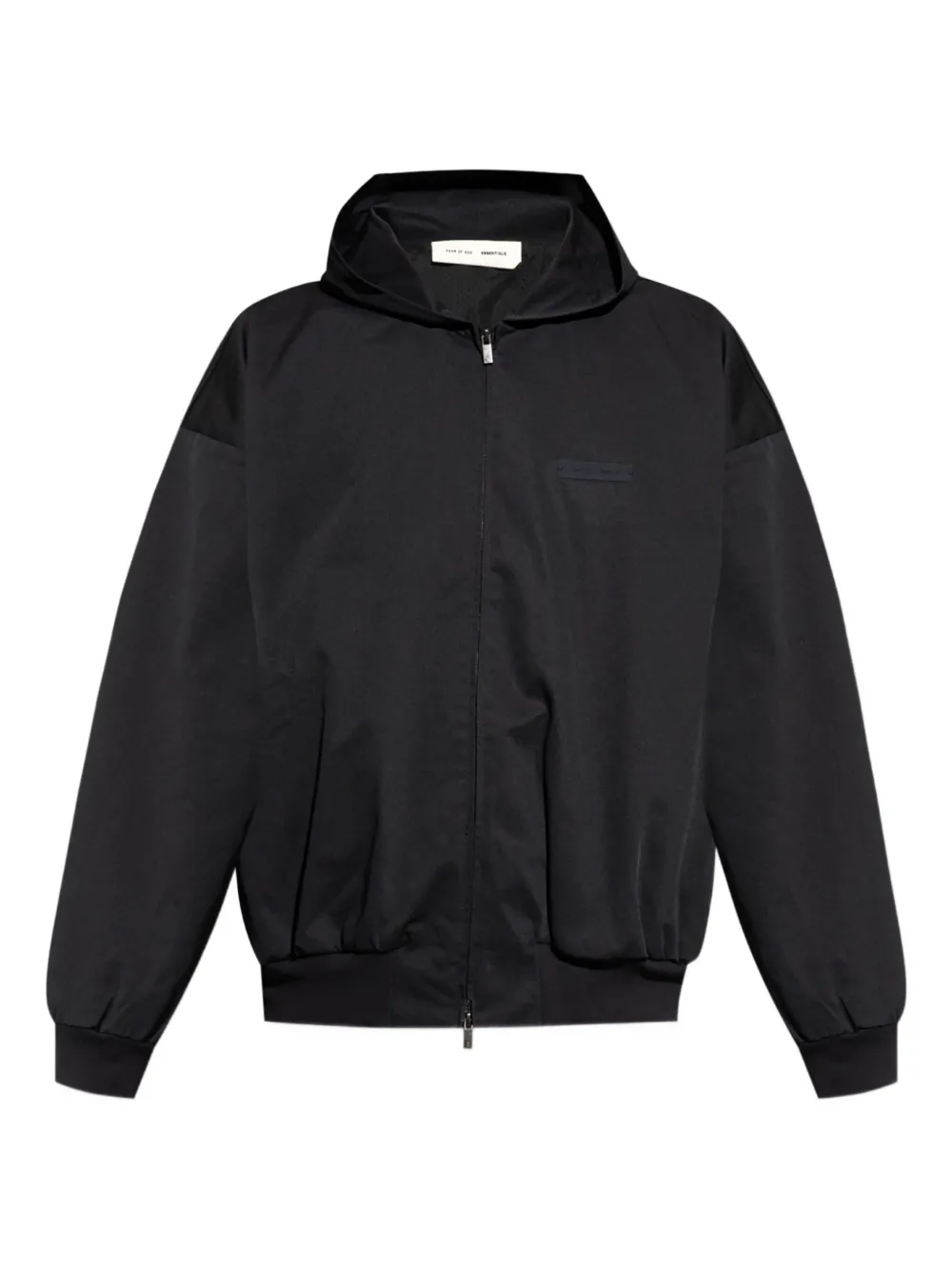 Essentials Logo-patch Hooded Jacket In Black