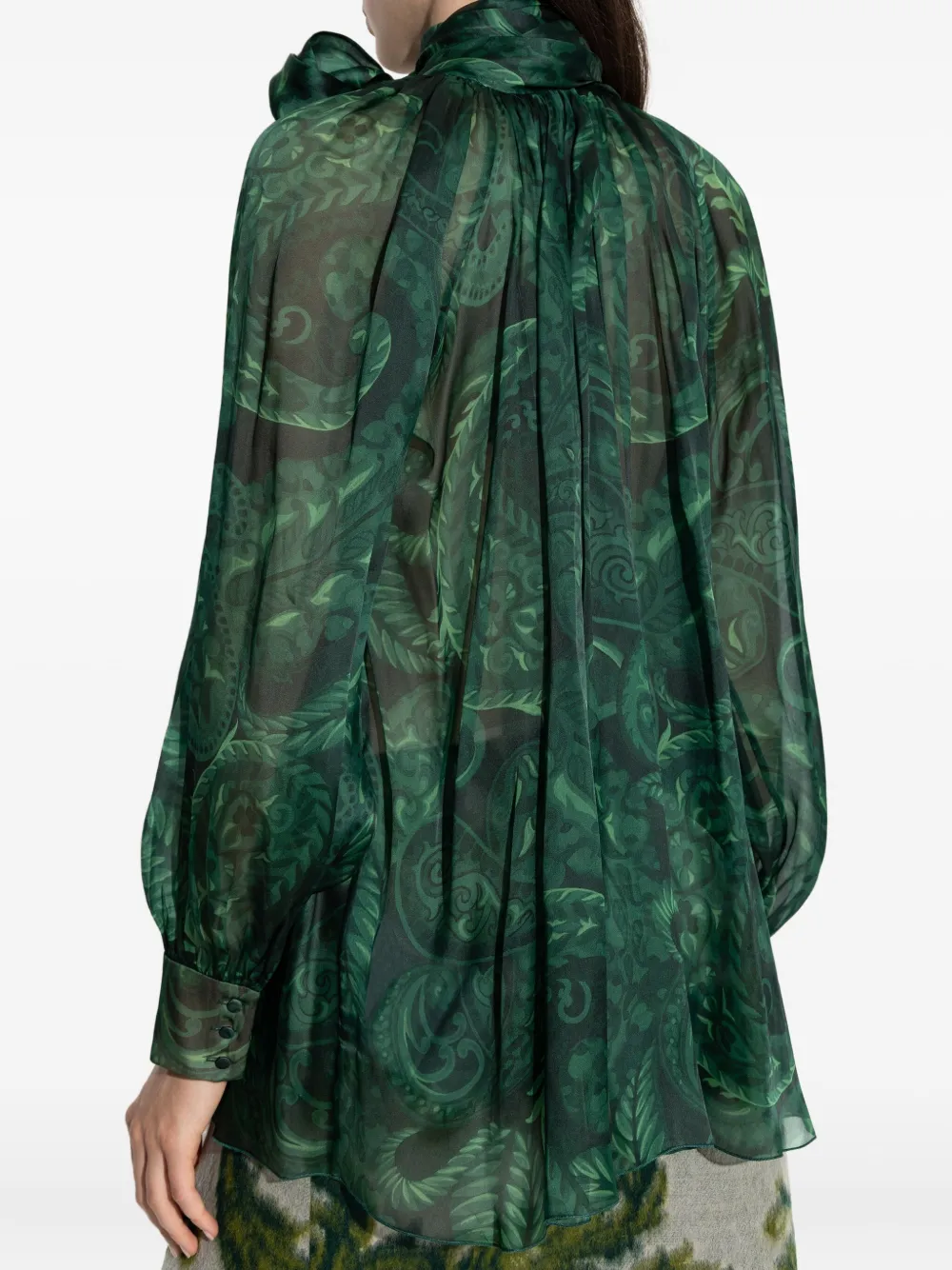 Etro Paisley-print Blouse In Green