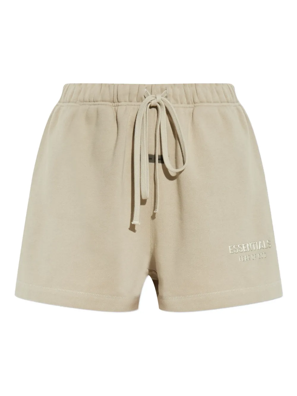 Essentials Drawstring-waist Logo Shorts In Brown