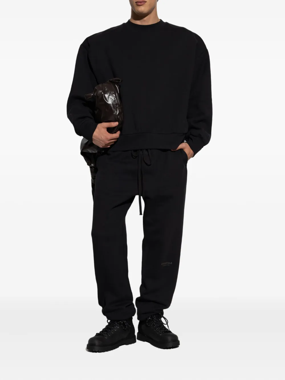 FEAR OF GOD ESSENTIALS Katoenen sweater met logoprint - Zwart
