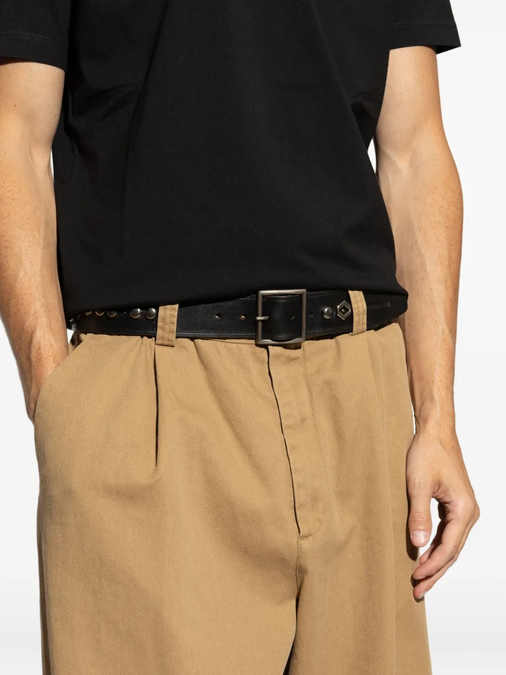 Dsquared2 Studded Leather Belt In Black