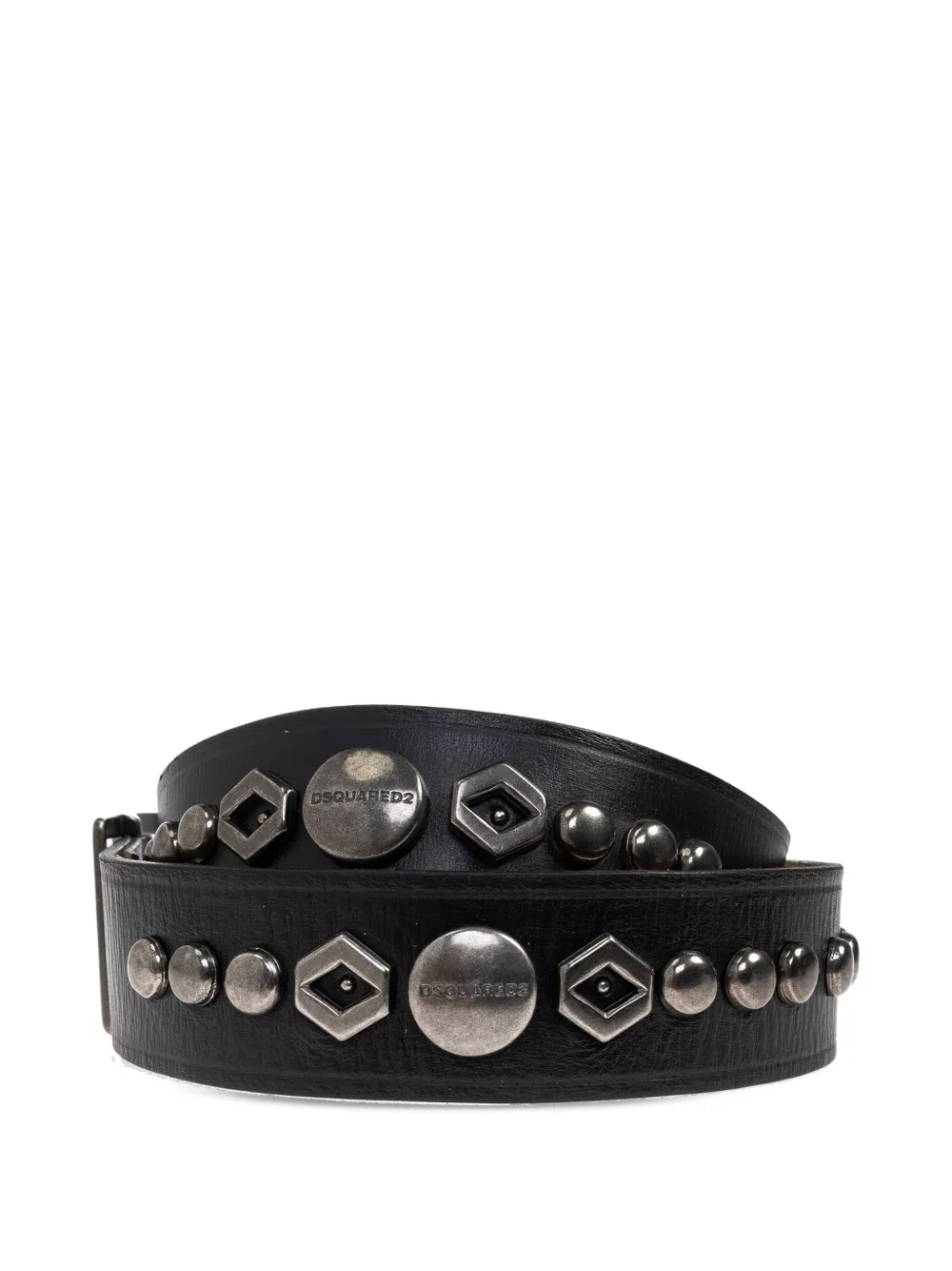DSQUARED2 studded leather belt - Zwart